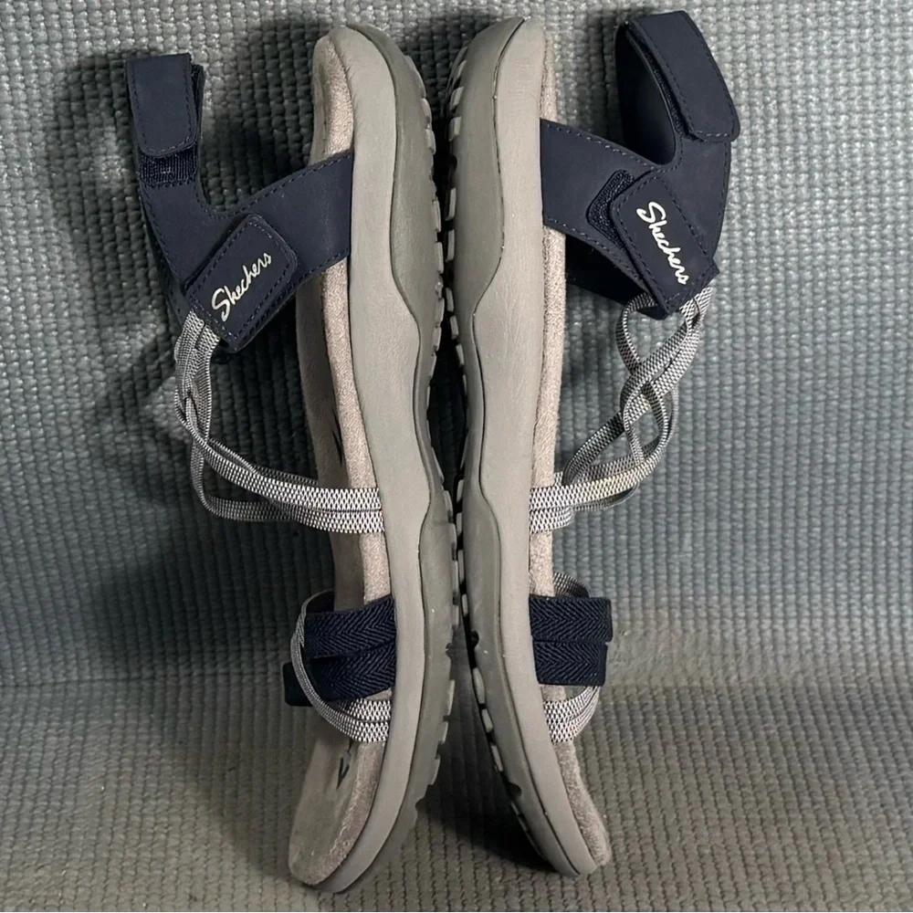 Skechers Reggae Slim It Takes Two Sandals Blue Women’s Size‎ 8
